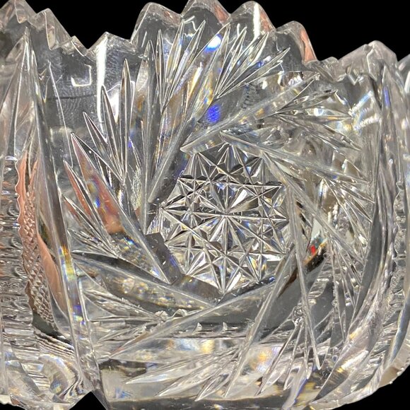 Antique American Brilliant Period Cut Glass ABP 2 Pc Set Sugar Bowl & Creamer - Picture 11 of 16